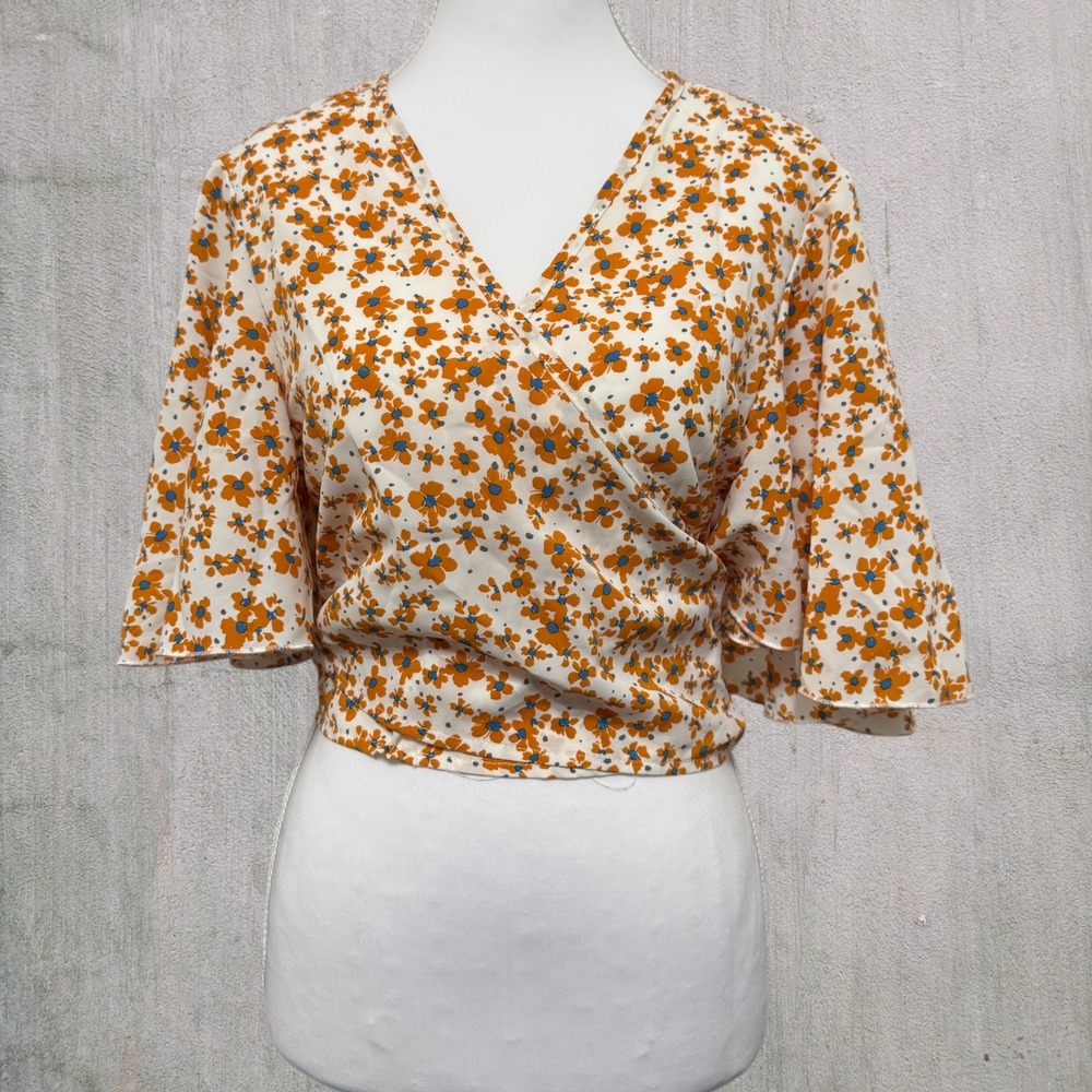 Joress L Women Floral Flowy Fairy Style Adjustable Fit Wrap Spring Top Layering